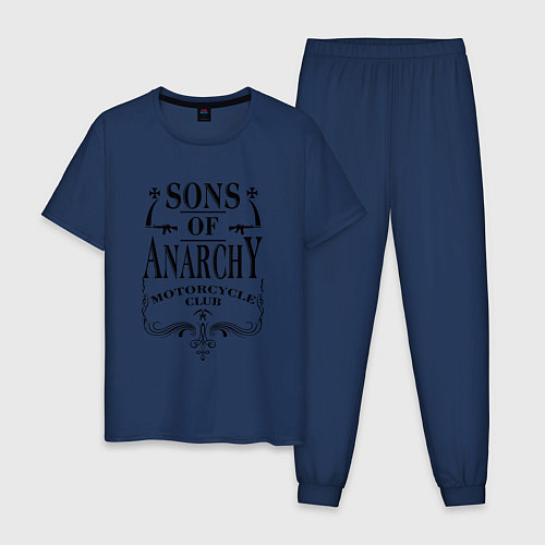 Мужская пижама Anarchy Motorcycle Club / Тёмно-синий – фото 1
