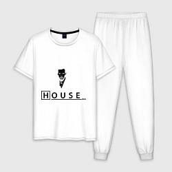 Пижама хлопковая мужская House M.D., цвет: белый
