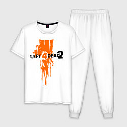 Пижама хлопковая мужская Left 4 Dead 2 (кровь из шеи), цвет: белый