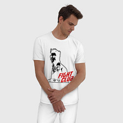 Пижама хлопковая мужская FIght Club: Tyler Durden, цвет: белый — фото 2