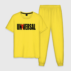 Пижама хлопковая мужская Universal bodybilding, цвет: желтый