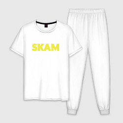 Пижама хлопковая мужская Skam, цвет: белый