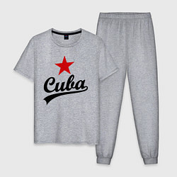 Пижама хлопковая мужская Cuba Star, цвет: меланж