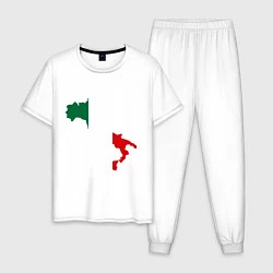 Пижама хлопковая мужская Италия (Italy), цвет: белый