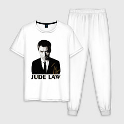 Пижама хлопковая мужская Jude Law, цвет: белый