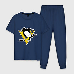Пижама хлопковая мужская Pittsburgh Penguins, цвет: тёмно-синий