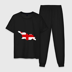 Пижама хлопковая мужская Грузия (Georgia), цвет: черный