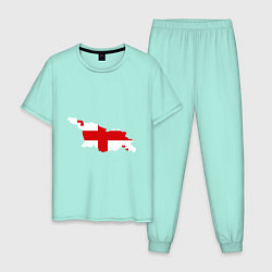 Пижама хлопковая мужская Грузия (Georgia) цвета мятный — фото 1