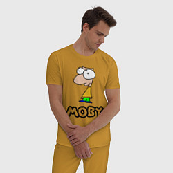 Пижама хлопковая мужская Moby, цвет: горчичный — фото 2