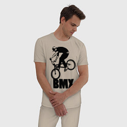 Пижама хлопковая мужская BMX 3, цвет: миндальный — фото 2