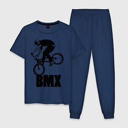Пижама хлопковая мужская BMX 3, цвет: тёмно-синий