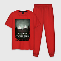 Пижама хлопковая мужская Welcome to Twin Peaks, цвет: красный