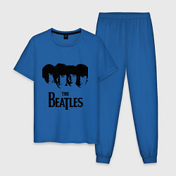 Пижама хлопковая мужская The Beatles: Faces цвета синий — фото 1