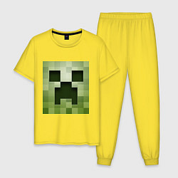 Пижама хлопковая мужская Мinecraft creeper, цвет: желтый