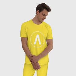 Пижама хлопковая мужская Archive, цвет: желтый — фото 2