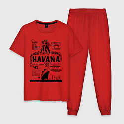 Пижама хлопковая мужская Havana Cuba, цвет: красный