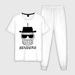 Пижама хлопковая мужская Benderg, цвет: белый
