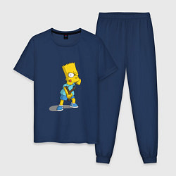 Пижама хлопковая мужская Bad Bart, цвет: тёмно-синий