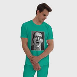 Пижама хлопковая мужская Bennington Mono, цвет: зеленый — фото 2