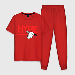 Пижама хлопковая мужская Hype Hands, цвет: красный
