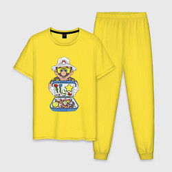 Пижама хлопковая мужская Summer Mario, цвет: желтый