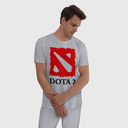 Пижама хлопковая мужская Dota 2: Logo, цвет: меланж — фото 2