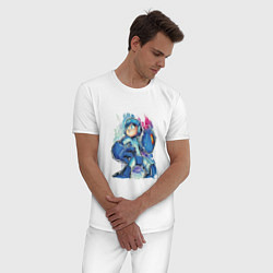 Пижама хлопковая мужская Mega man, цвет: белый — фото 2