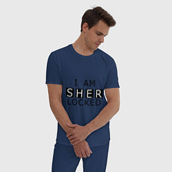 Пижама хлопковая мужская I am Sherlocked, цвет: тёмно-синий — фото 2