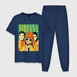 Пижама хлопковая мужская Nirvana, цвет: тёмно-синий