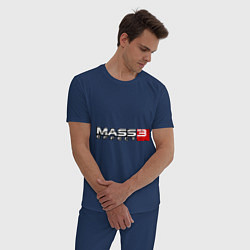 Пижама хлопковая мужская Mass Effect 3, цвет: тёмно-синий — фото 2