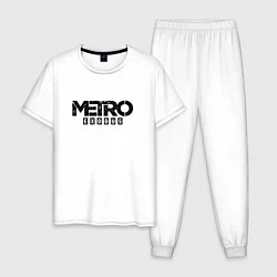 Пижама хлопковая мужская Metro Exodus, цвет: белый