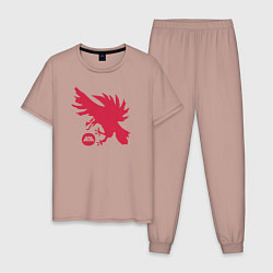Пижама хлопковая мужская Warlock Eagle, цвет: пыльно-розовый