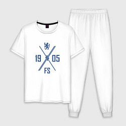 Пижама хлопковая мужская Chelsea - 1905 FS, цвет: белый