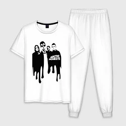 Пижама хлопковая мужская Arctic Monkeys, цвет: белый