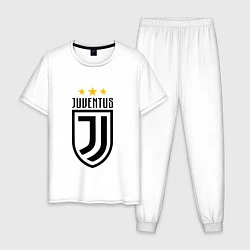 Пижама хлопковая мужская Juventus FC: 3 stars, цвет: белый