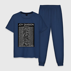 Пижама хлопковая мужская Joy Division: Unknown Pleasures, цвет: тёмно-синий
