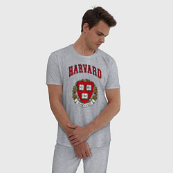 Пижама хлопковая мужская Harvard university, цвет: меланж — фото 2