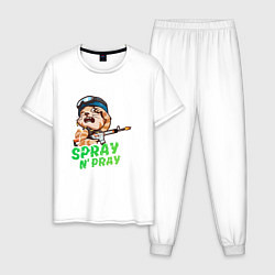 Пижама хлопковая мужская CS:GO Spray N Pray, цвет: белый