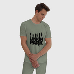 Пижама хлопковая мужская Linkin Park, цвет: авокадо — фото 2
