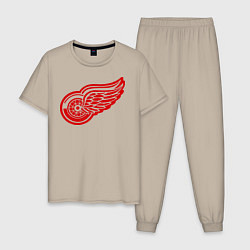 Пижама хлопковая мужская Detroit Red Wings: Pavel Datsyuk, цвет: миндальный