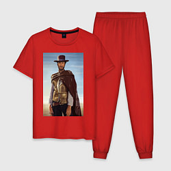 Пижама хлопковая мужская Clint Eastwood, цвет: красный