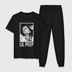 Пижама хлопковая мужская Lil Peep: White Style, цвет: черный