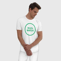 Пижама хлопковая мужская 99.8% Match, цвет: белый — фото 2
