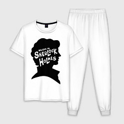 Пижама хлопковая мужская Believe Sherlock Holmes, цвет: белый
