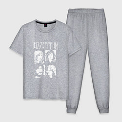 Пижама хлопковая мужская Led Zeppelin Band, цвет: меланж