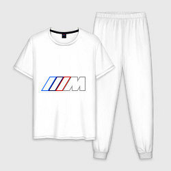 Пижама хлопковая мужская BMW Motor Contur, цвет: белый