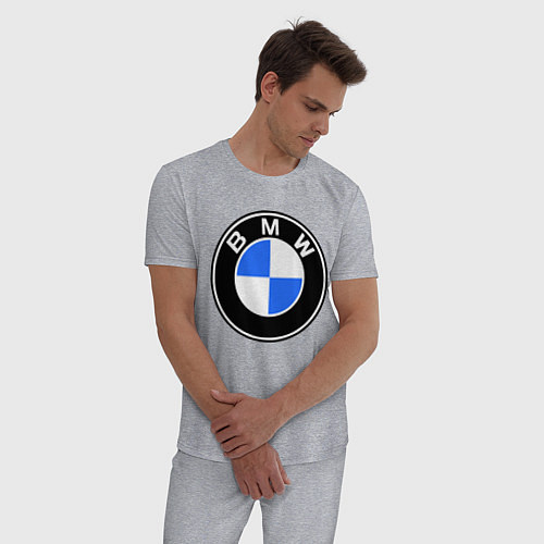 Мужская пижама Logo BMW / Меланж – фото 3