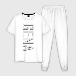 Пижама хлопковая мужская Gena Font, цвет: белый