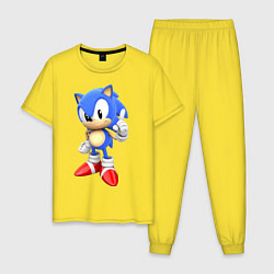 Пижама хлопковая мужская Classic Sonic, цвет: желтый