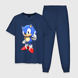 Пижама хлопковая мужская Classic Sonic, цвет: тёмно-синий